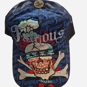 Vintage Authentic Ed-hardy Women's Blue Trucker Hat Adjustable